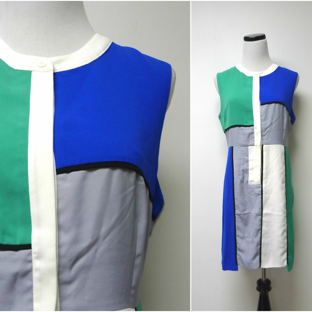 Esley Collection colorblock poly dress . medium